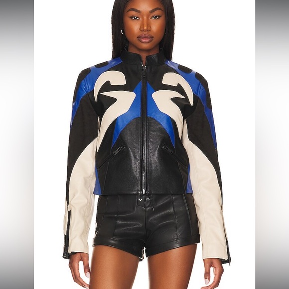 NWT DEADWOOD X REVOLVE Enduro Leather Jacket - Picture 3 of 7